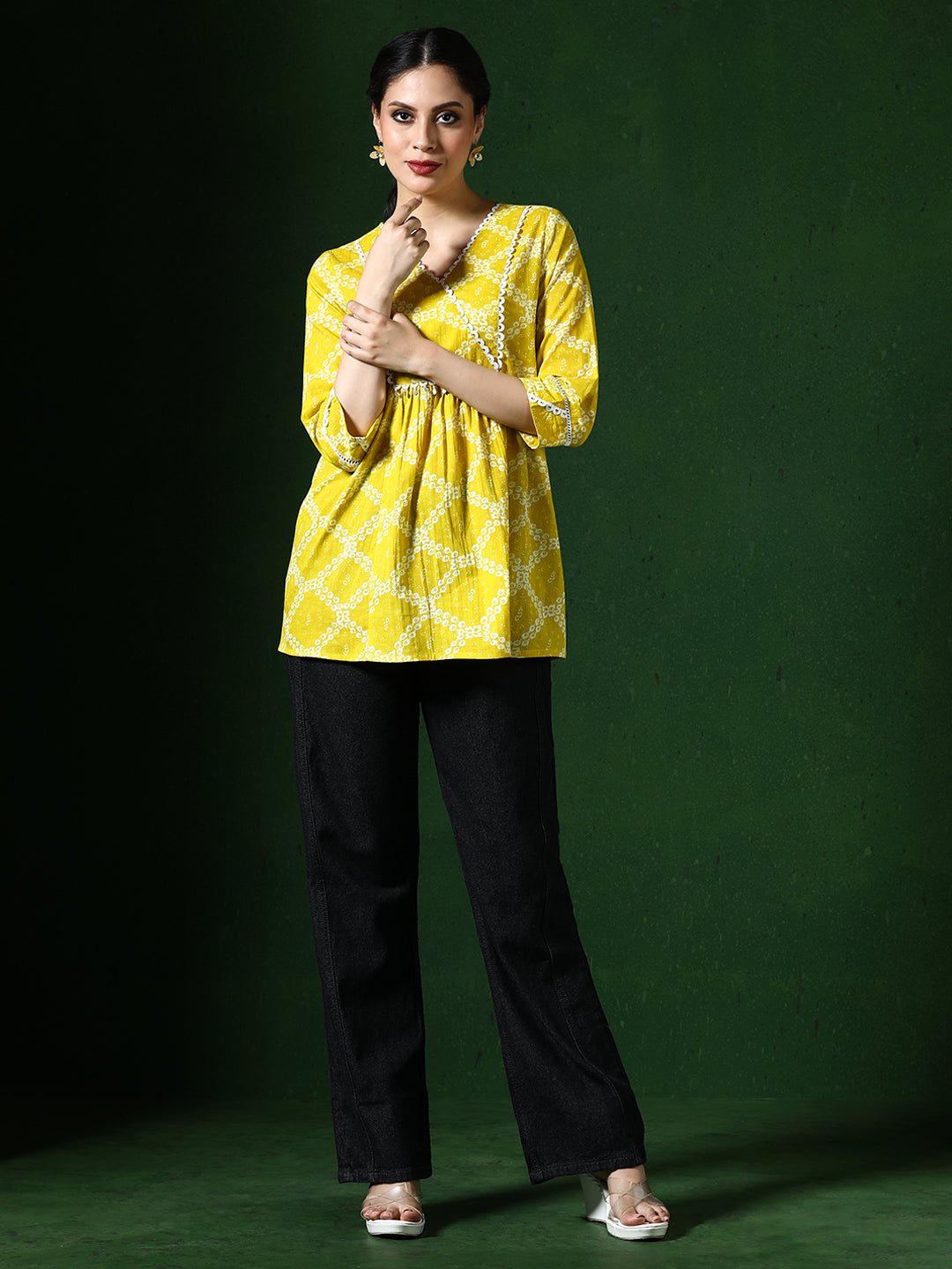 Floral Embroidered A-Line Pure Cotton Top