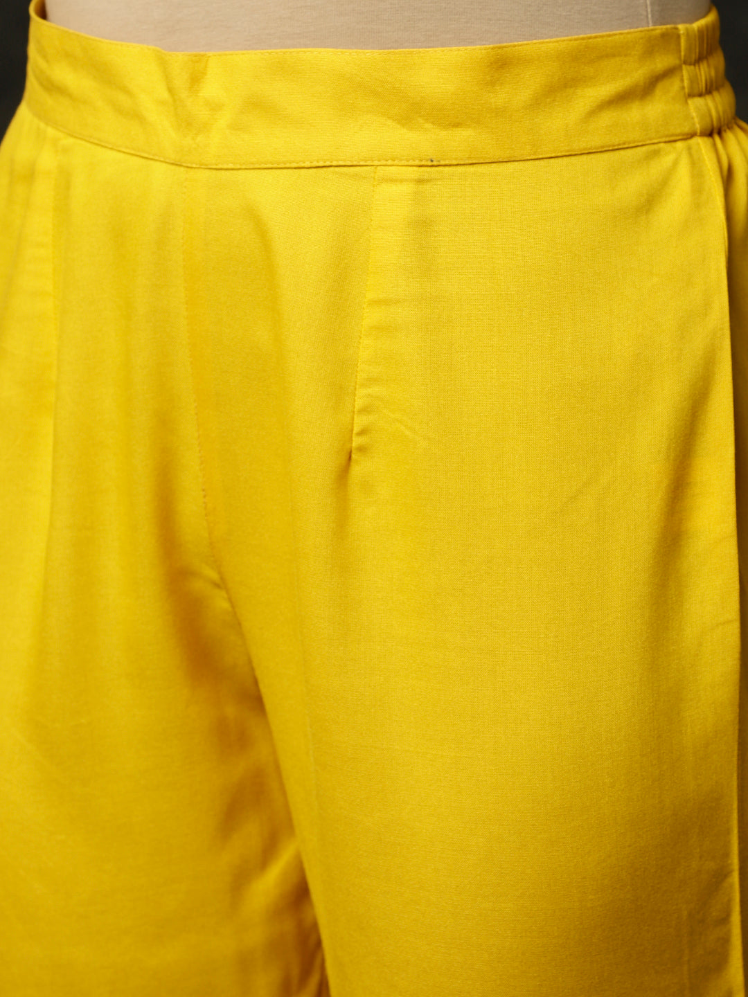 Mustard Zigzag Printed Anarkali Kurta With Pants And Dupatta