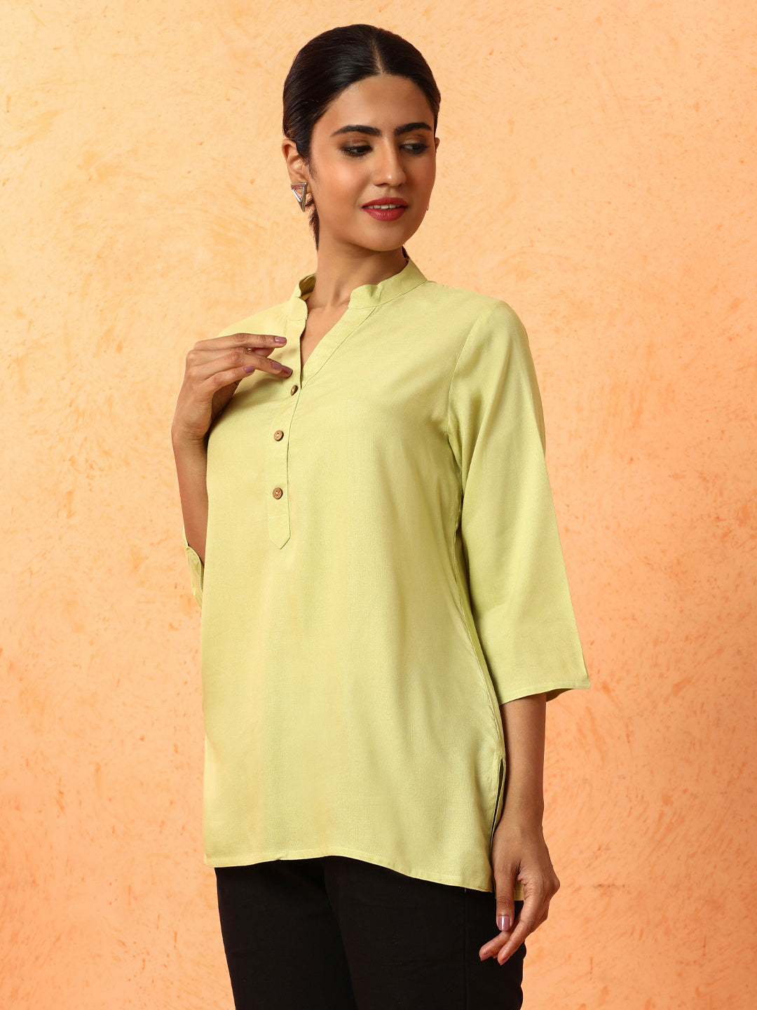 Solid Printed A-Line Kurta