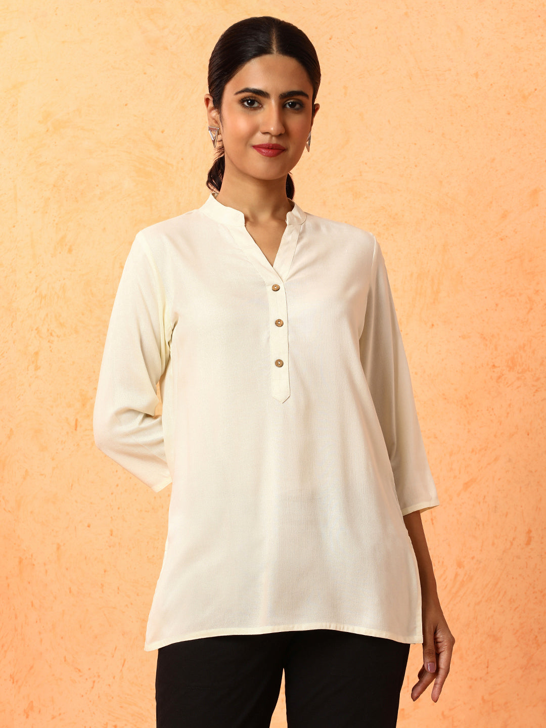 Solid Printed A-Line Kurta