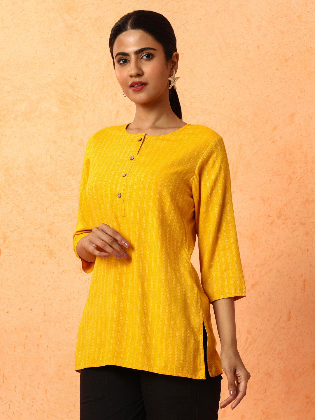 Striped Printed A-Line Kurta