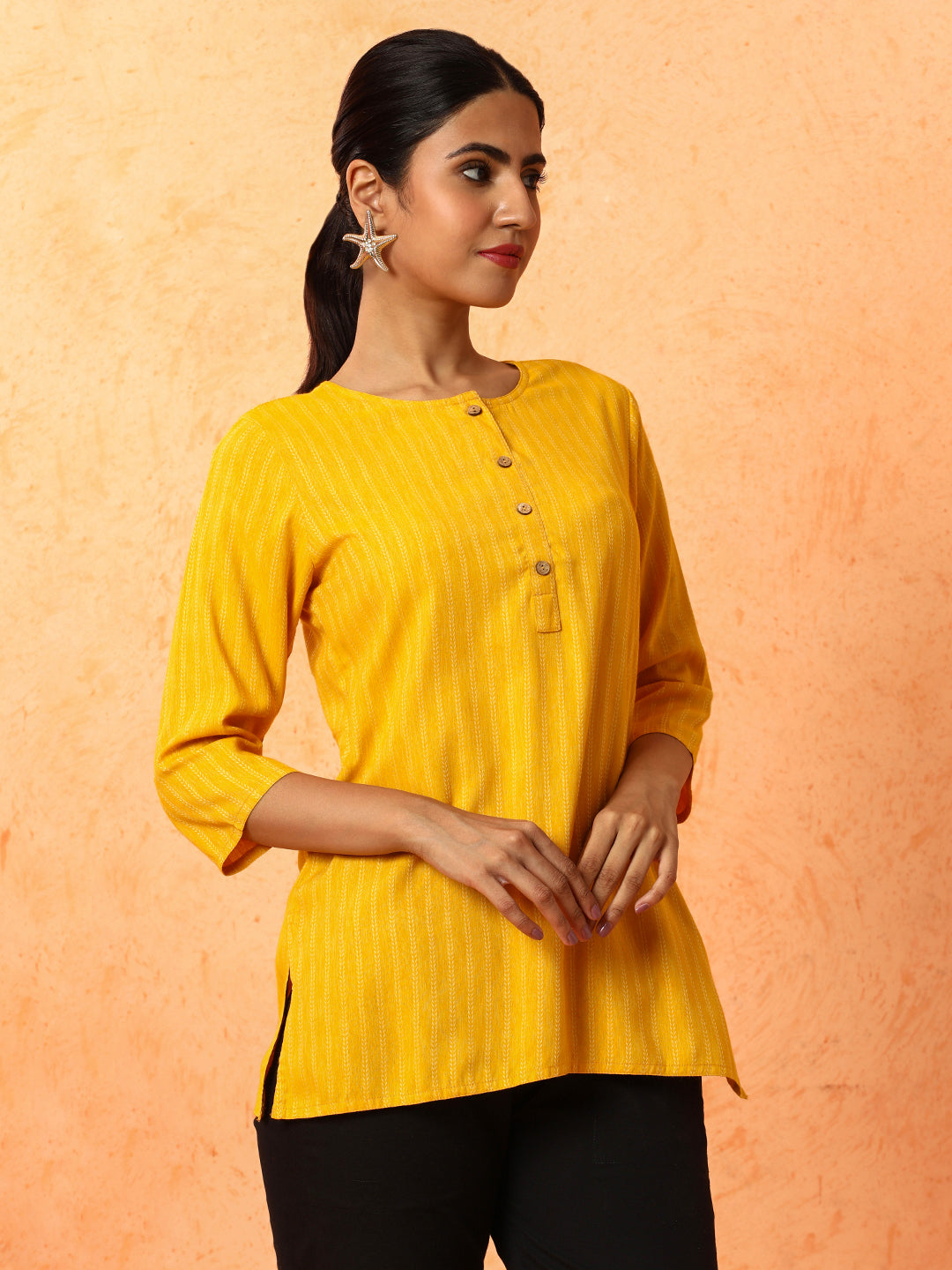 Striped Printed A-Line Kurta