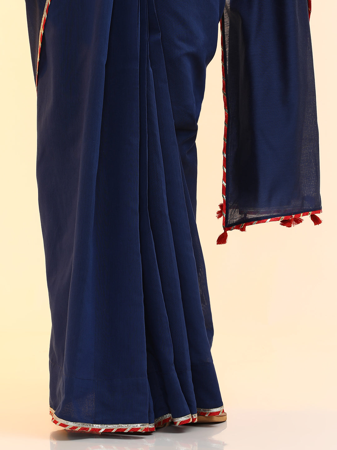 Ready to Wear Chanderi Solid Saree With Blouse Piece