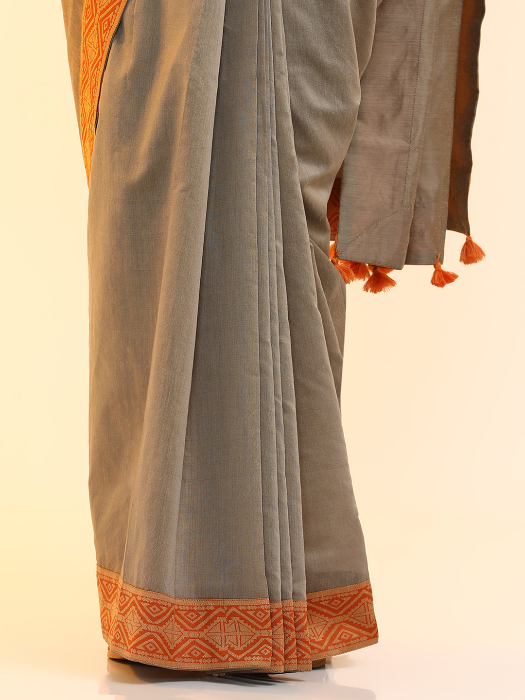 Ready to Wear Chanderi Solid Saree With Blouse Piece