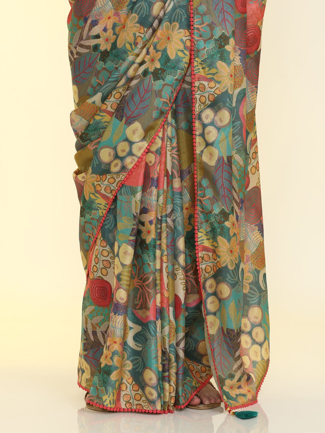 Ready to Wear Tussar Silk Tropical Printed Saree