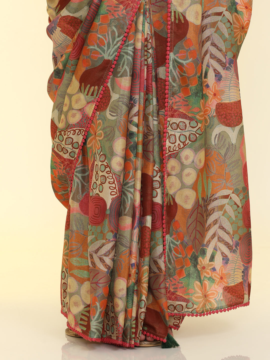 Ready to Wear Tussar Silk Tropical Printed Saree