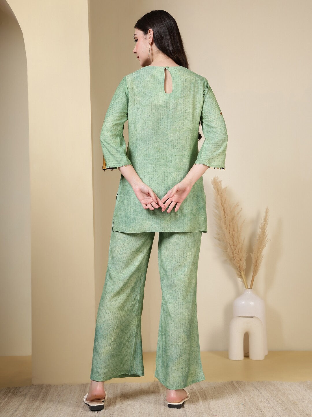 Abstract Embroidered Straight Kurta & Trousers Sets