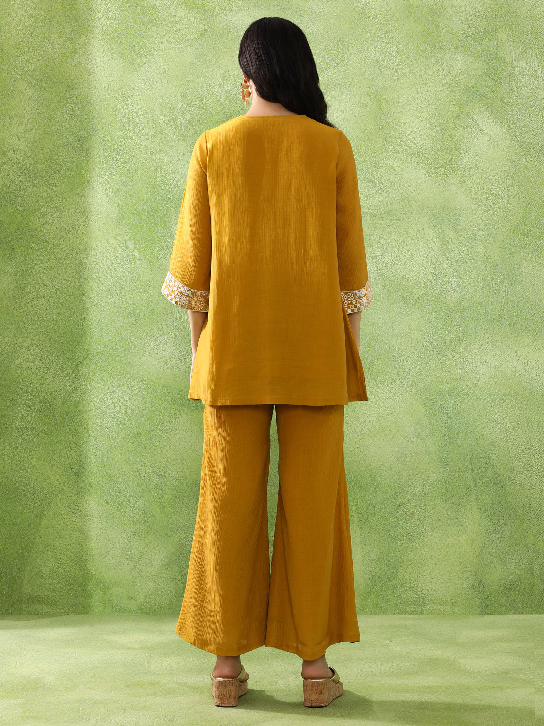 Embroidered A-Line Silk Blend Kurta & Sharara Sets