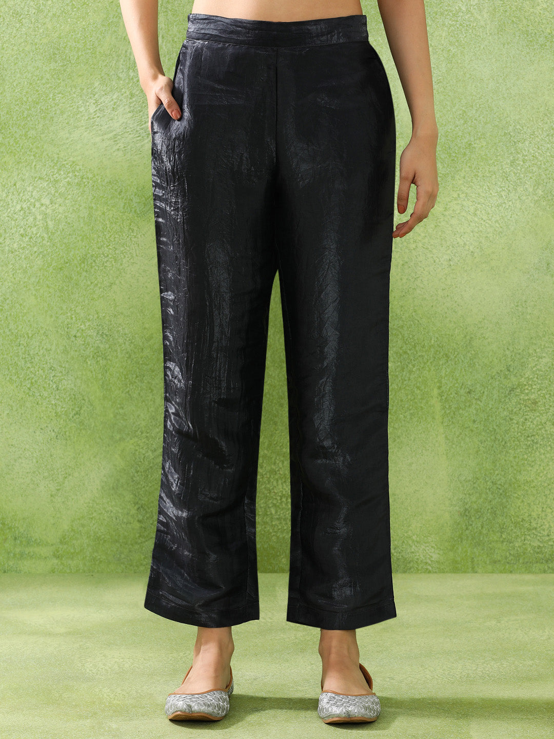 Floral Embroidered Straight Organza Kurta & Trousers Sets