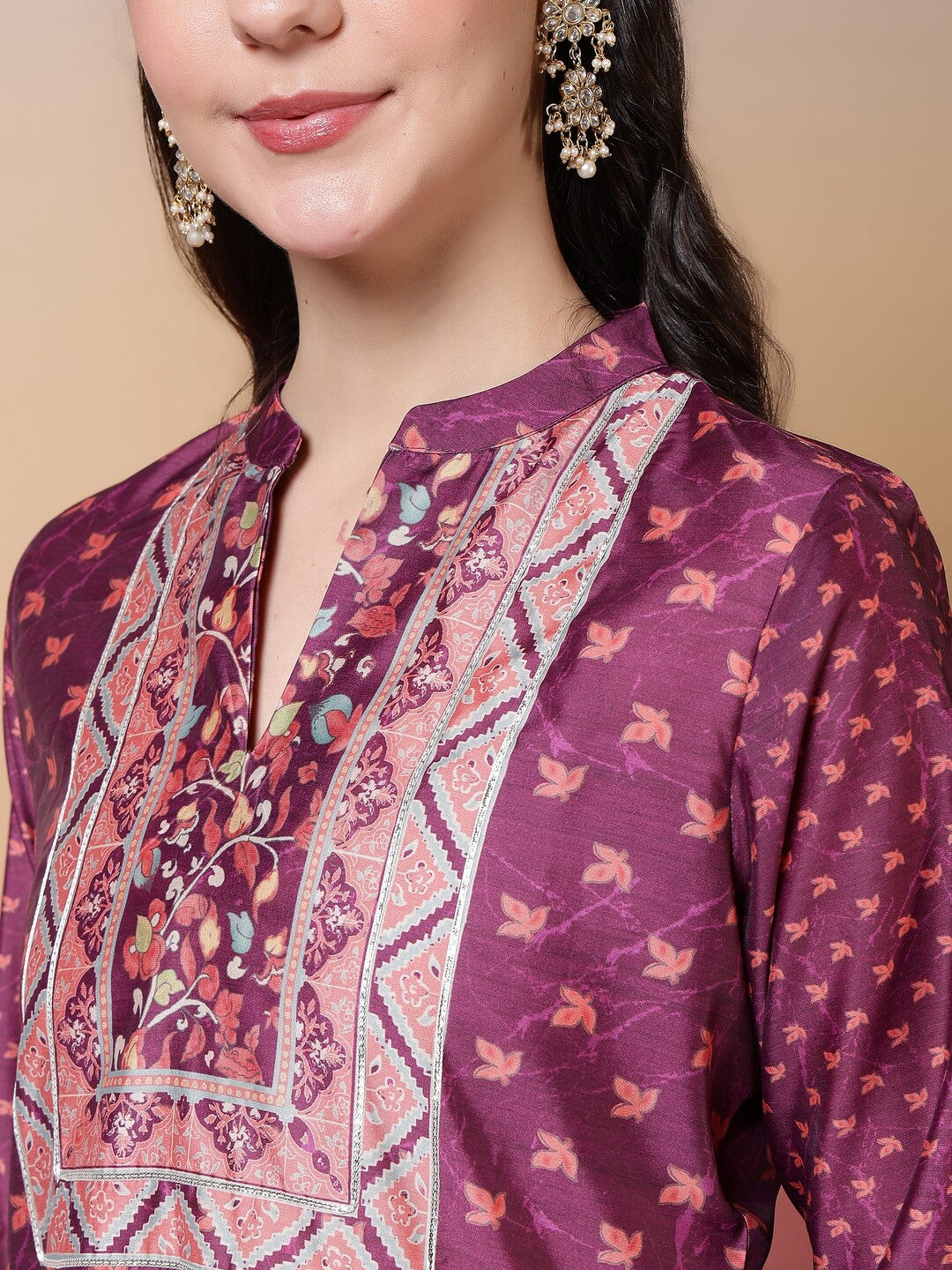 Floral Printed Straight Kurta & Trousers Sets
