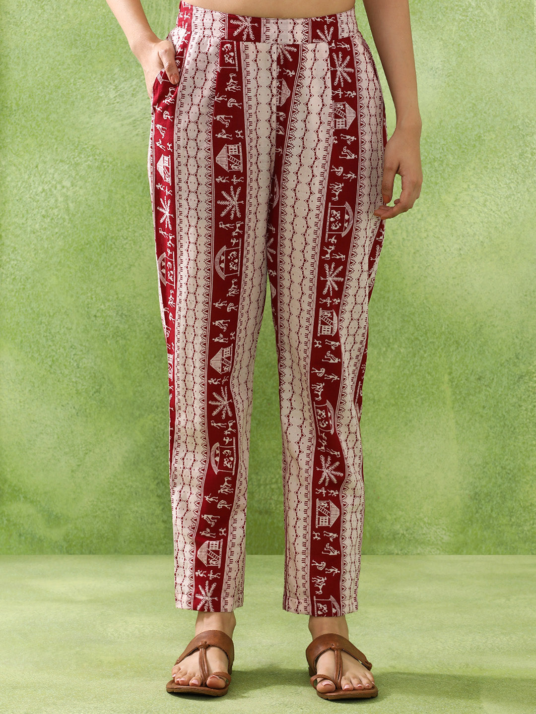 Floral Embroidered Straight Pure Cotton Kurta & Trousers Sets