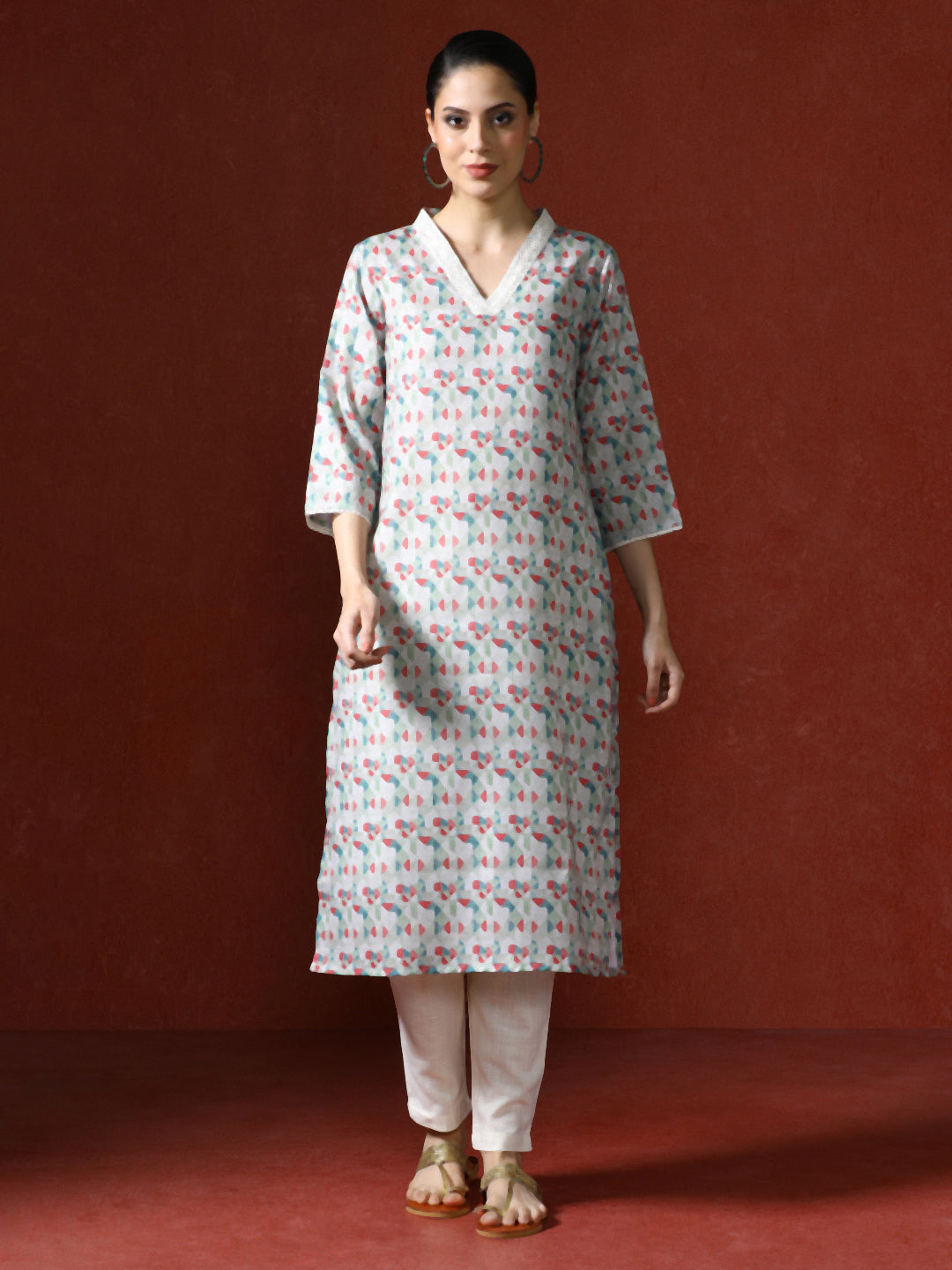 Floral Printed Straight Kurta