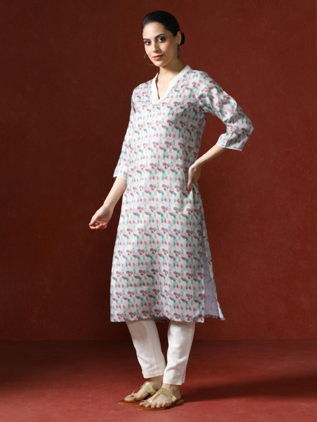 Floral Printed Straight Kurta