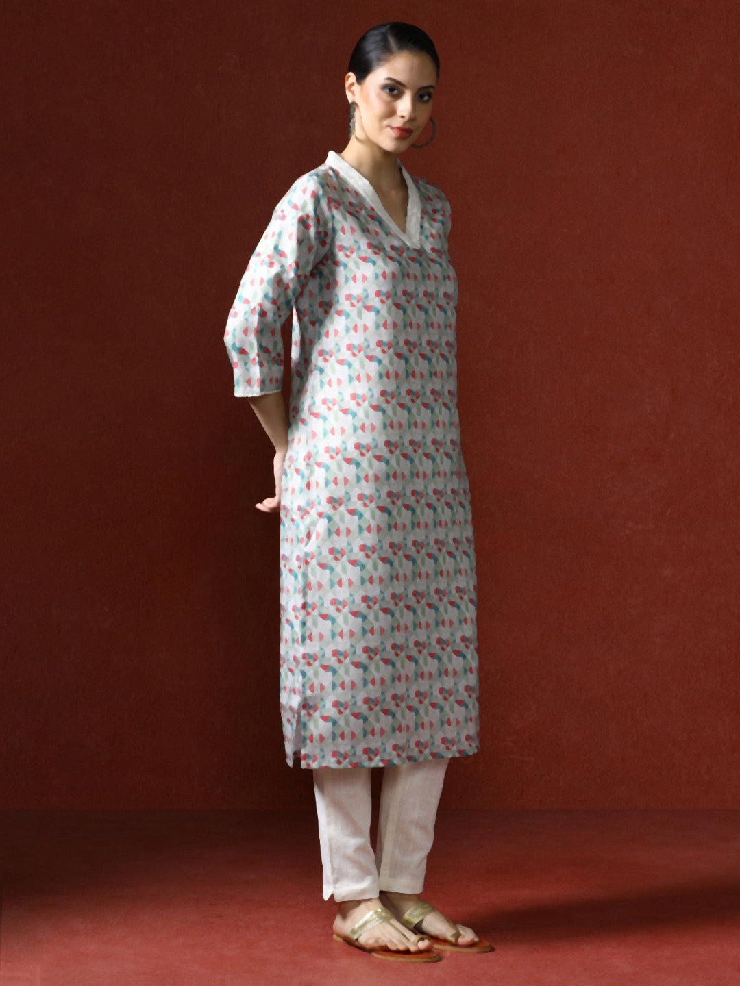 Floral Printed Straight Kurta