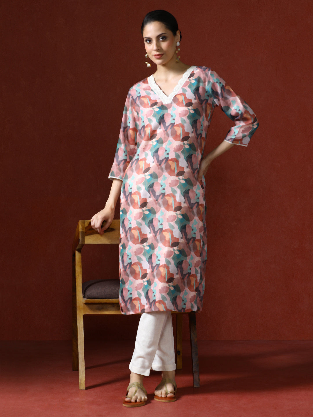 Floral Printed Straight Kurta