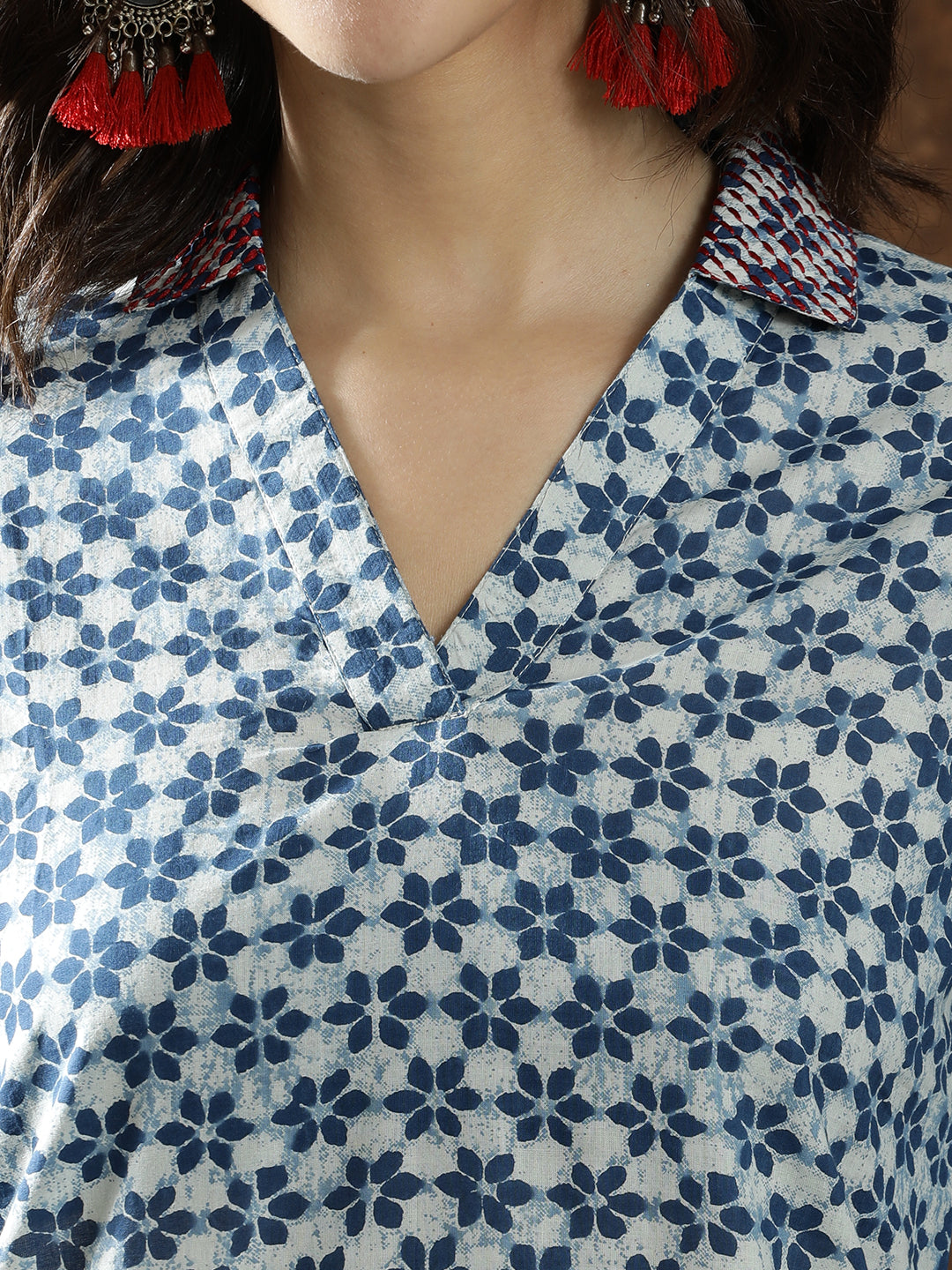 Floral Printed Straight Pure Cotton Kurta