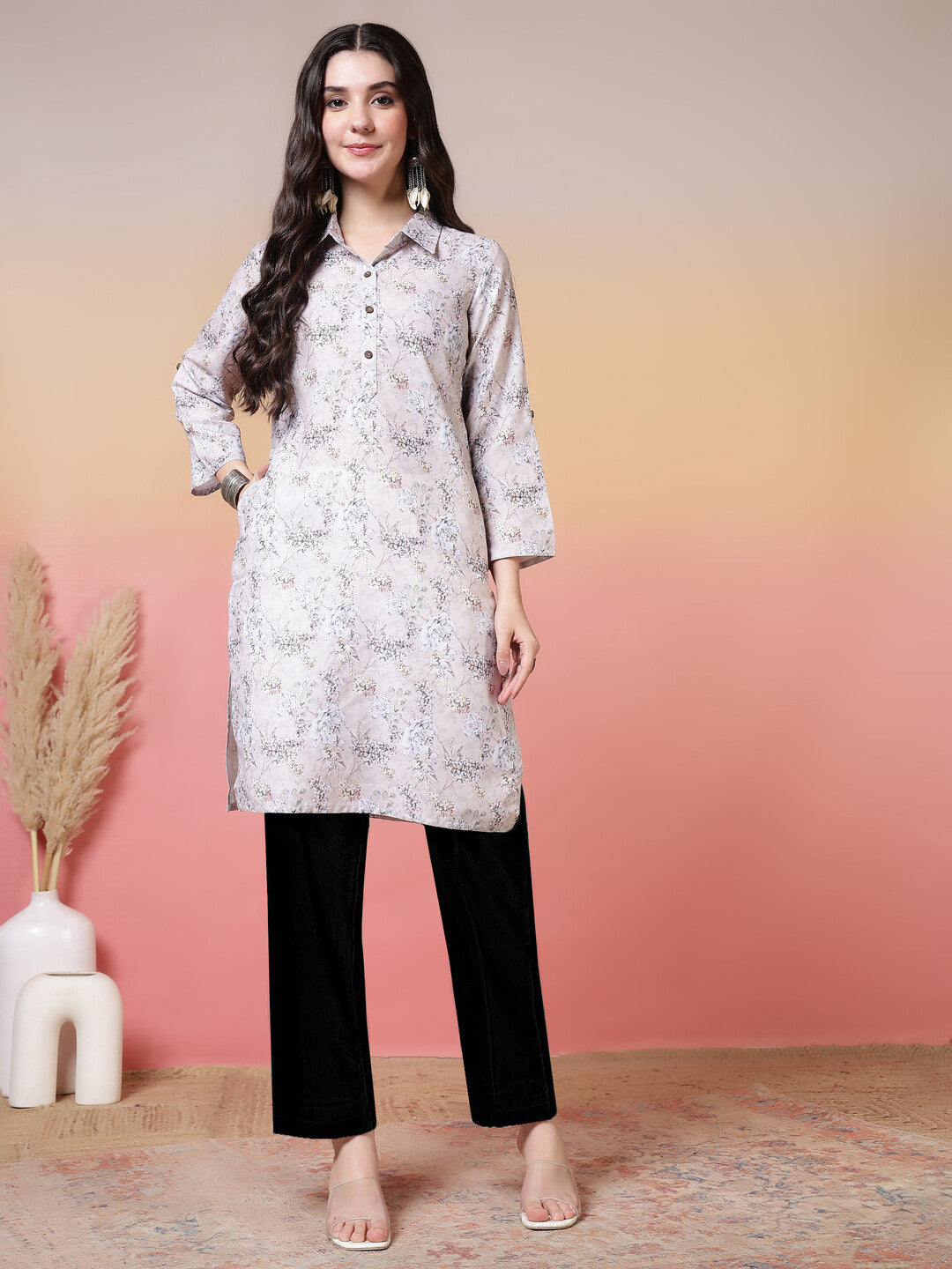 Floral Printed Straight Kurta