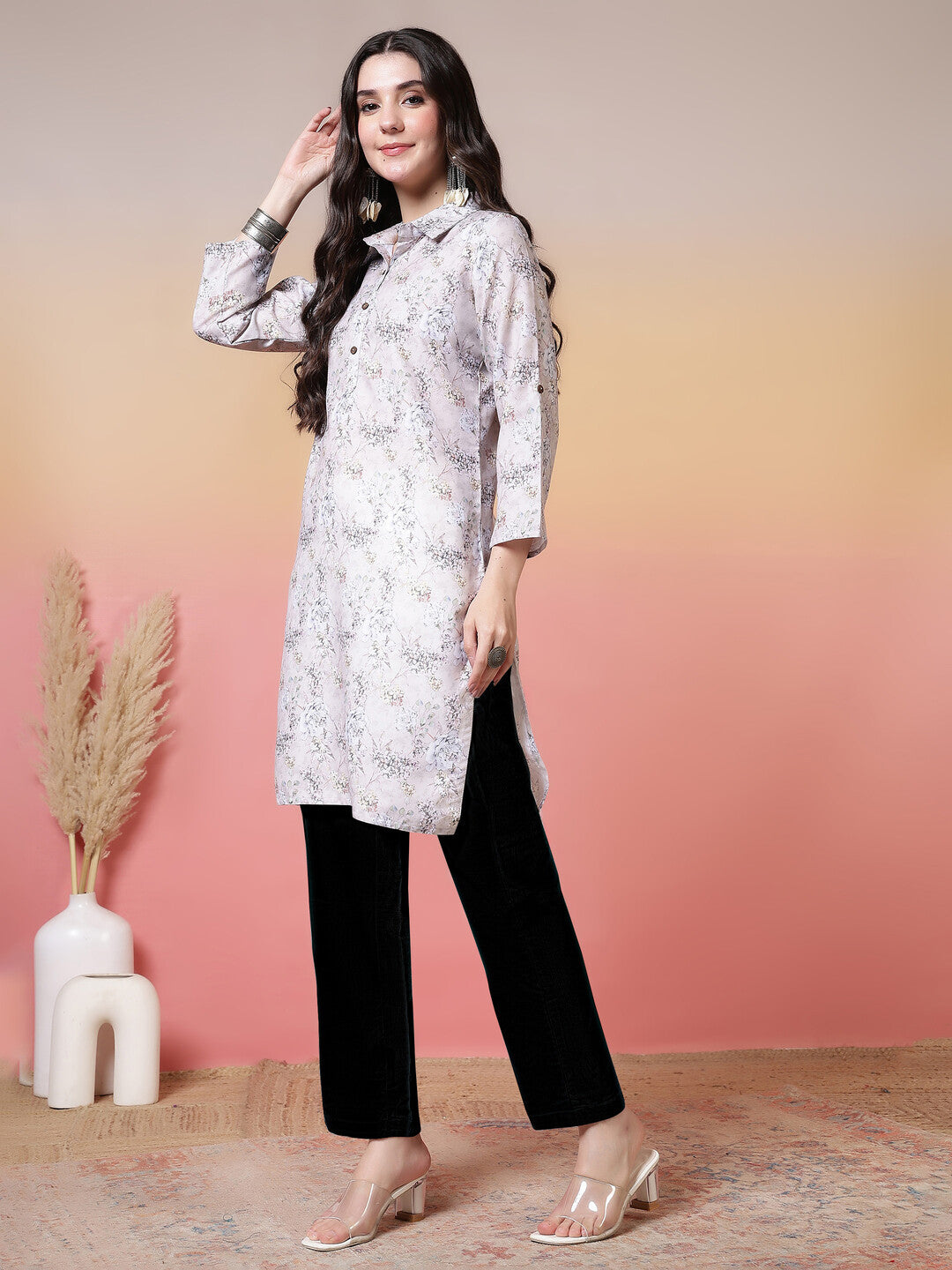 Floral Printed Straight Kurta