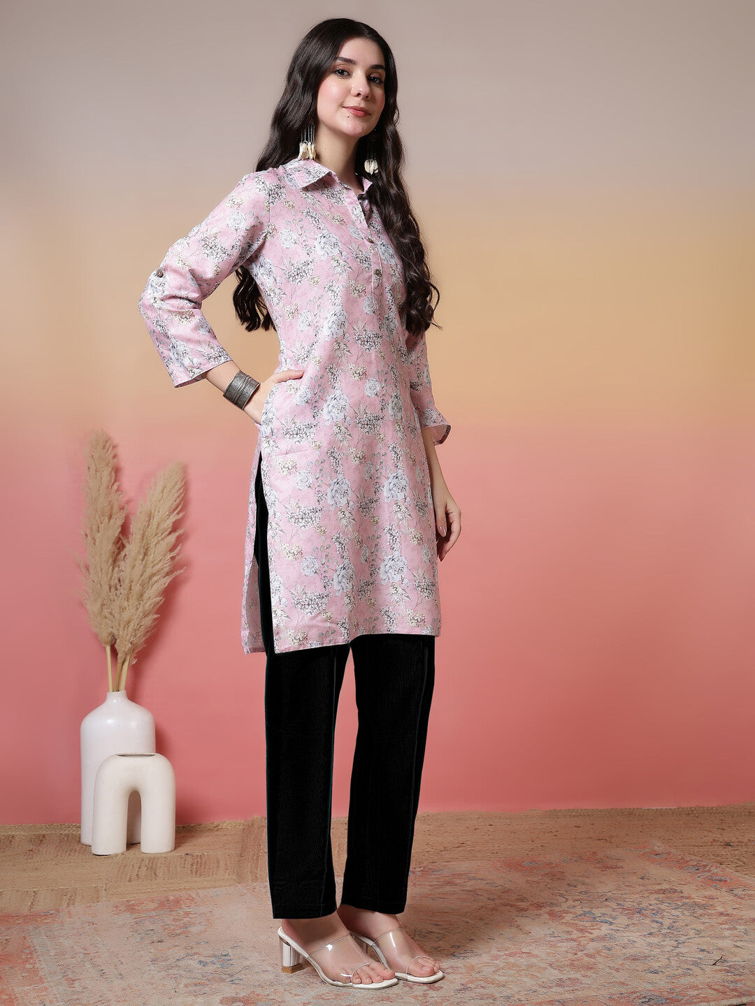 Floral Printed Straight Kurta