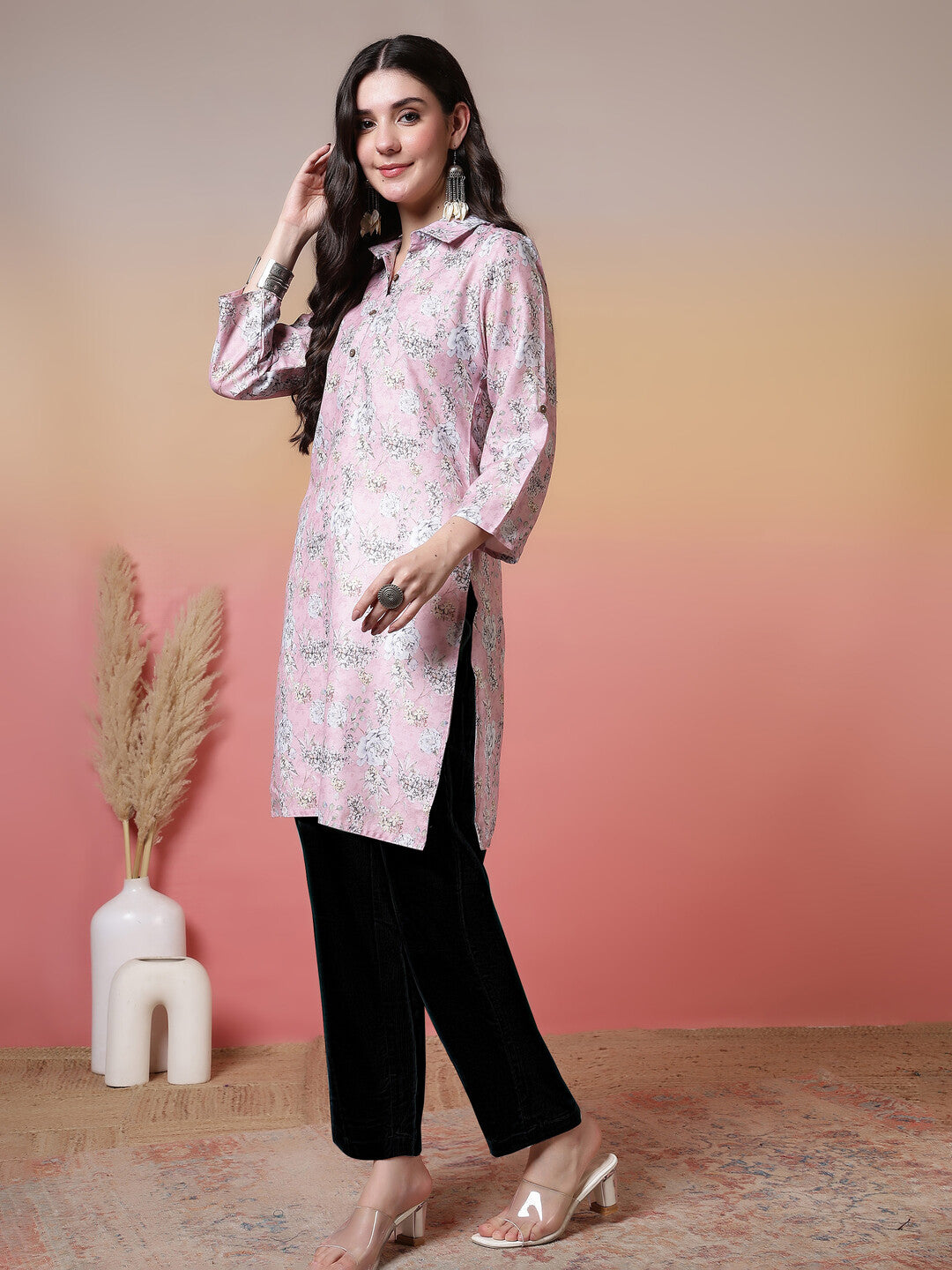 Floral Printed Straight Kurta