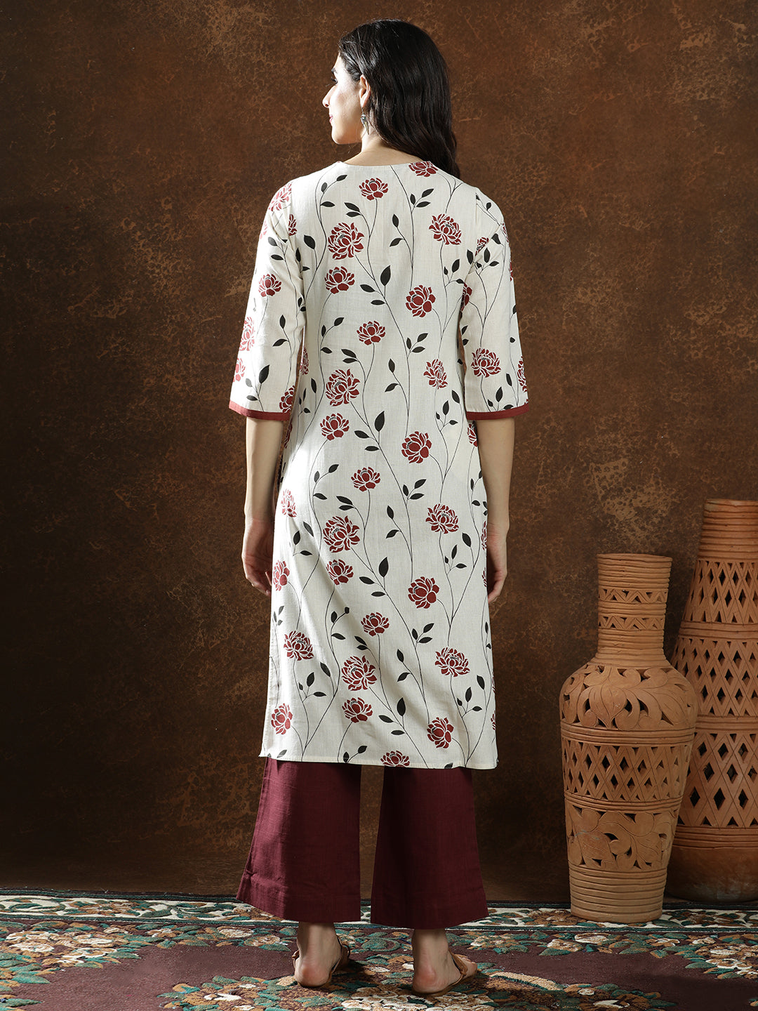 Floral Printed Straight Kurta