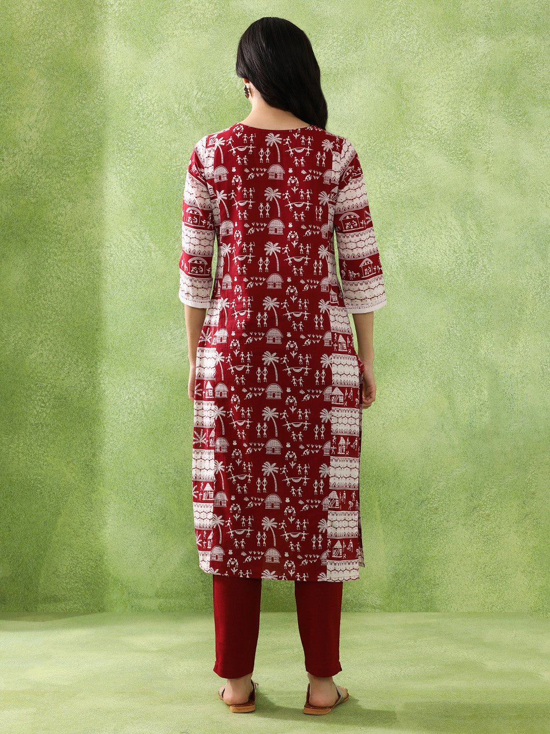 Floral Embroidered Straight Pure Cotton Kurta