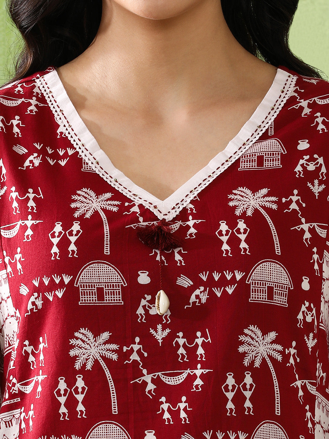 Floral Embroidered Straight Pure Cotton Kurta