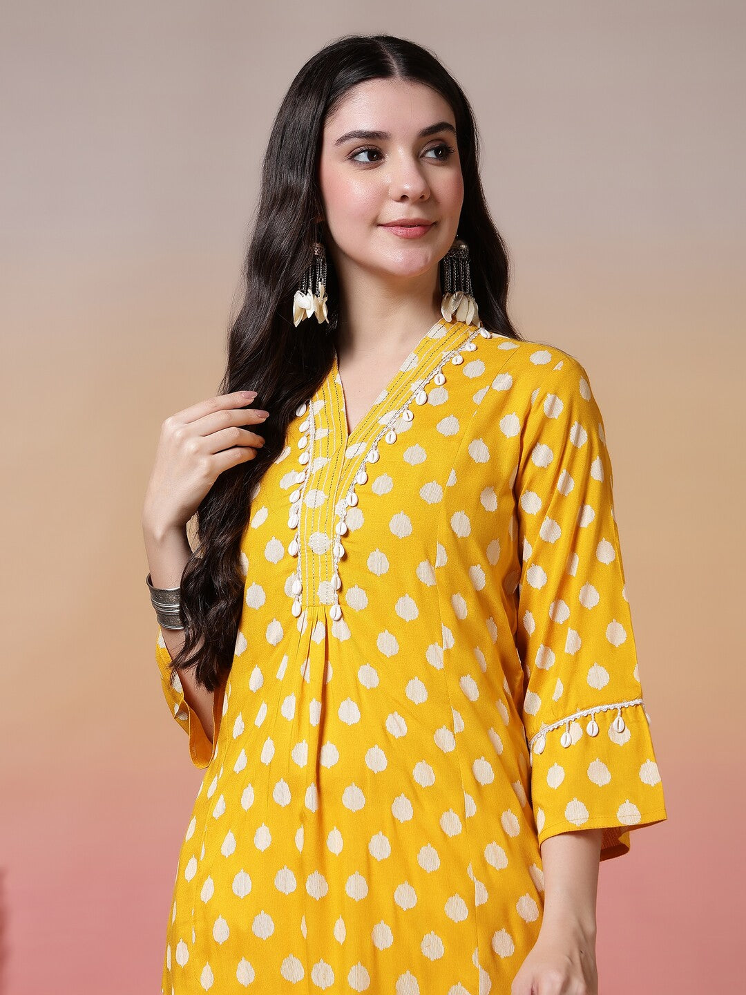 Floral Embroidered A-Line Kurta