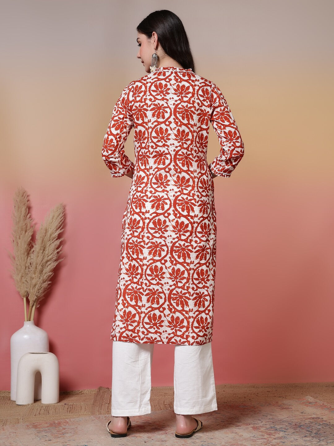 Floral Embroidered A-Line Kurta