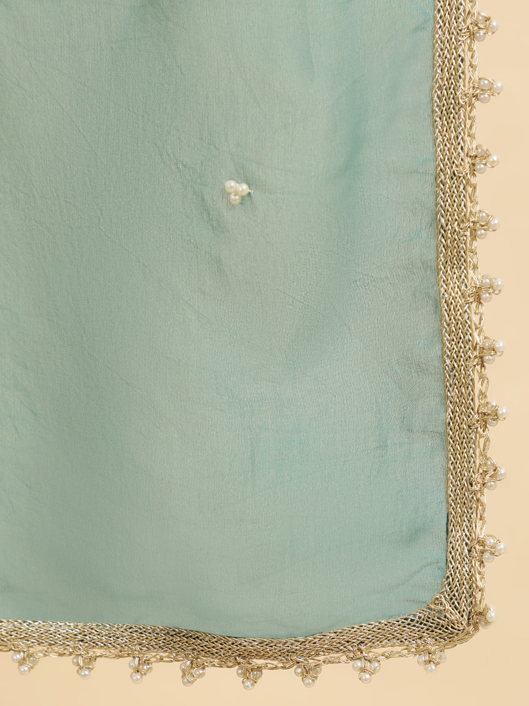 Sea Green Velvet Kurta With Afghani Salwaar With Dupatta