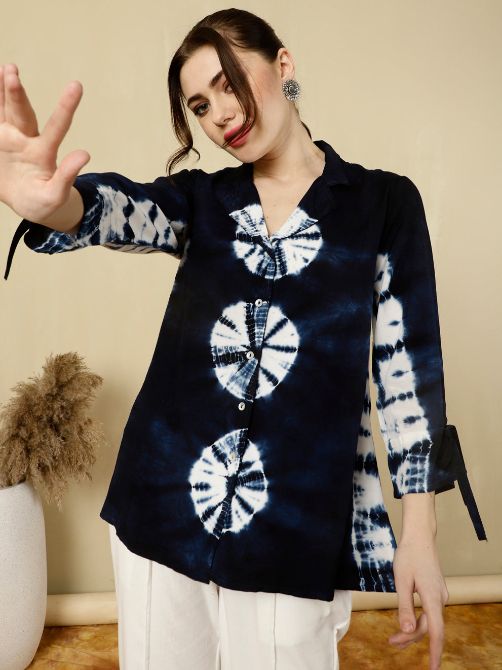 Navy Blue Tie Dye Shirt