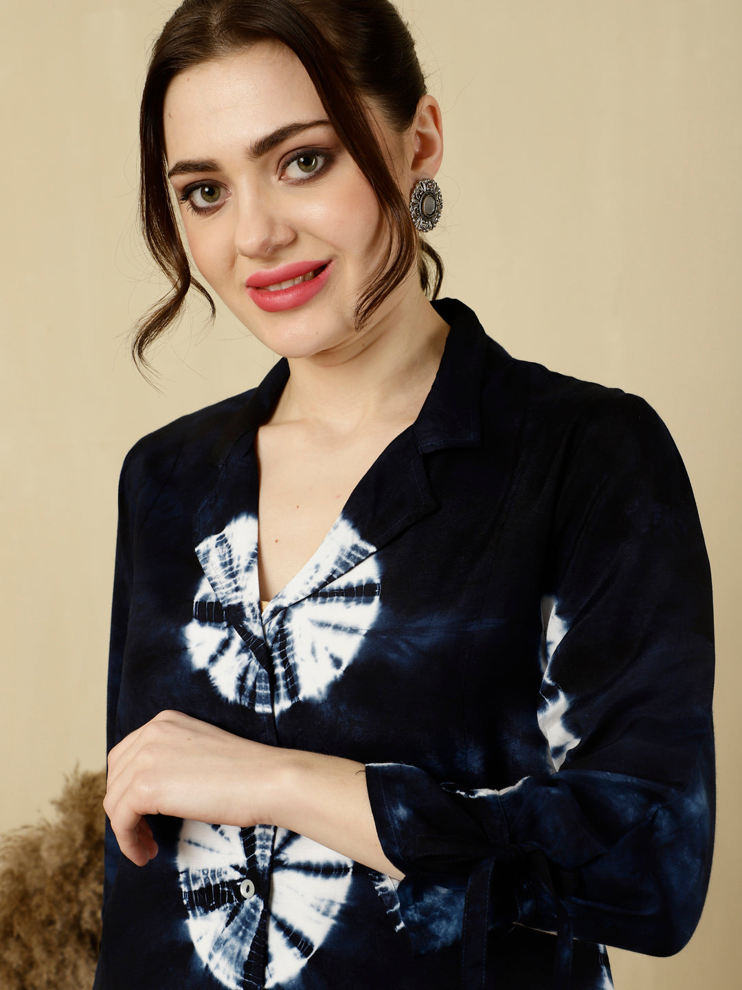 Navy Blue Tie Dye Shirt