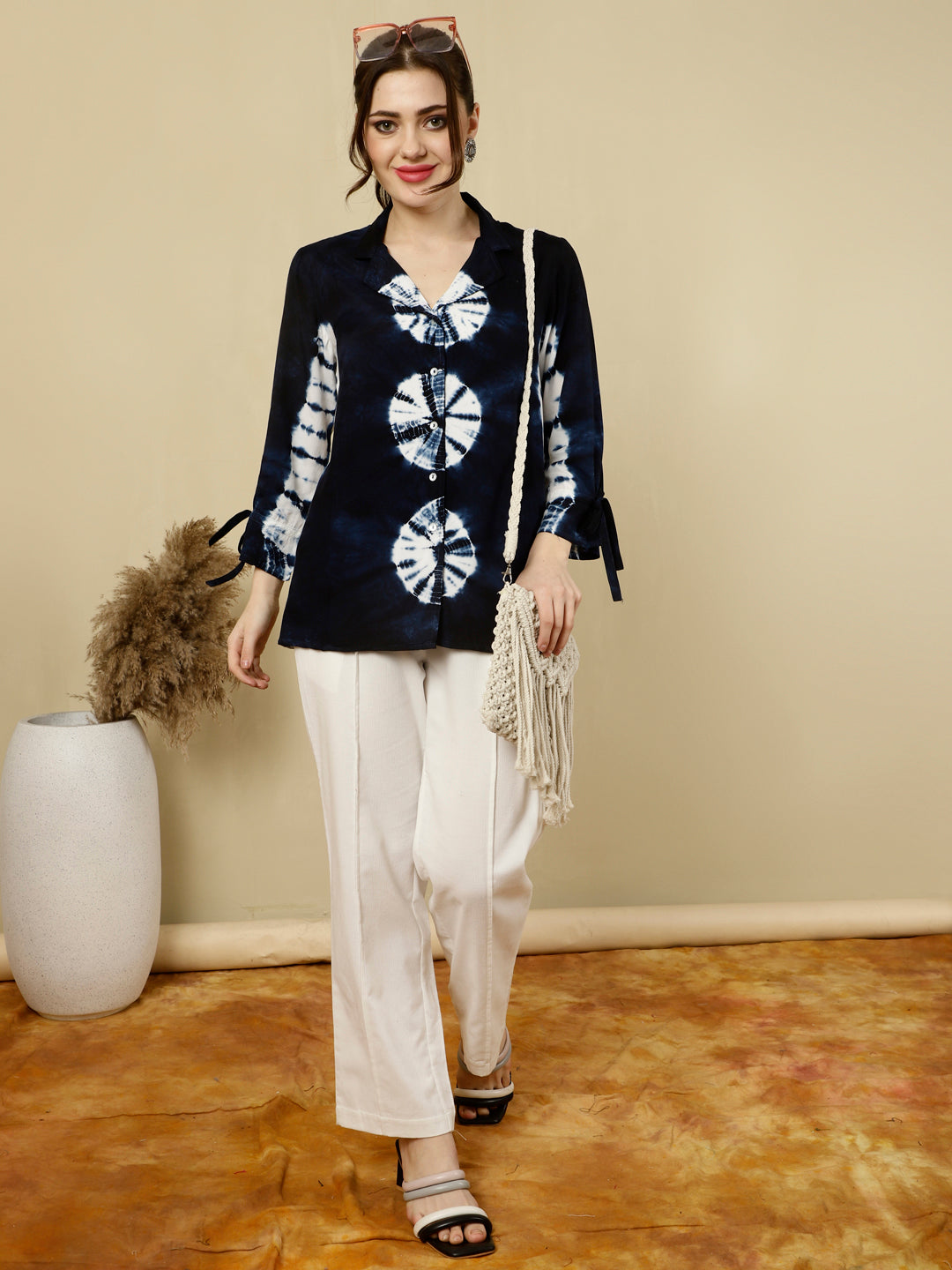 Navy Blue Tie Dye Shirt