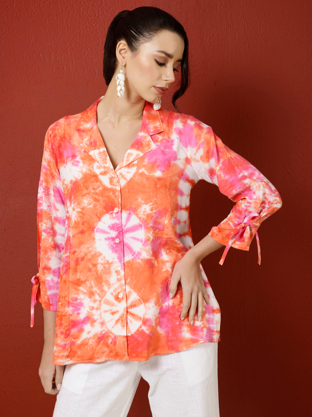 Orange Tie Dye Shirt