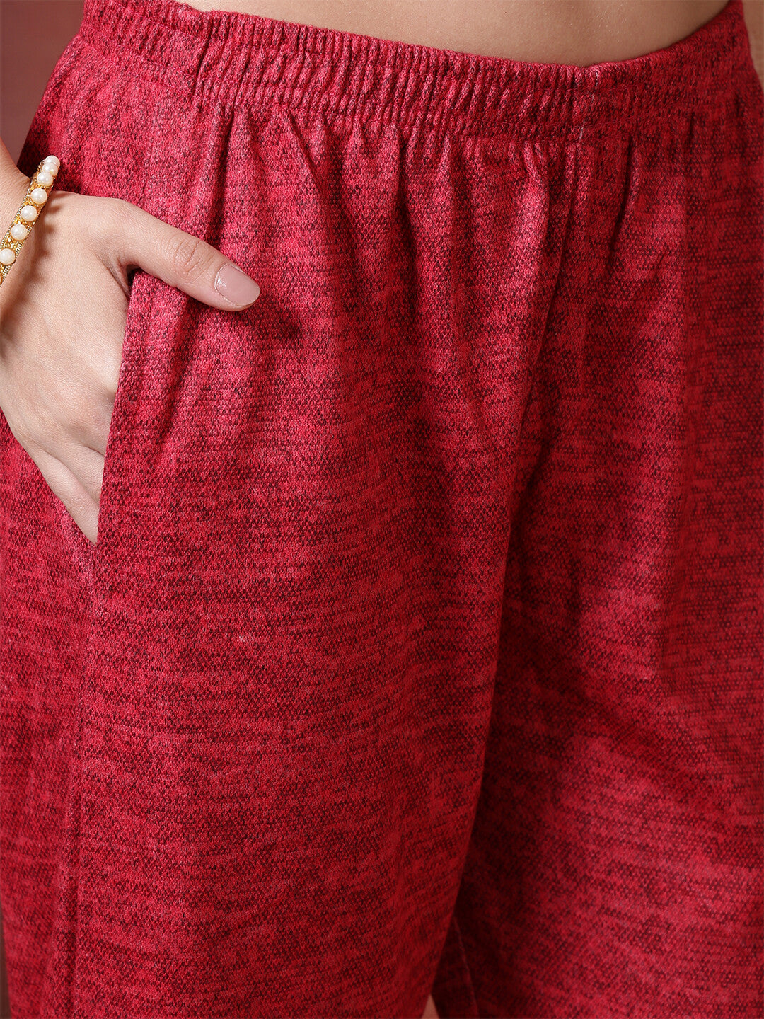 Floral Embroidered Straight Winter Wear Kurta & Trousers Sets