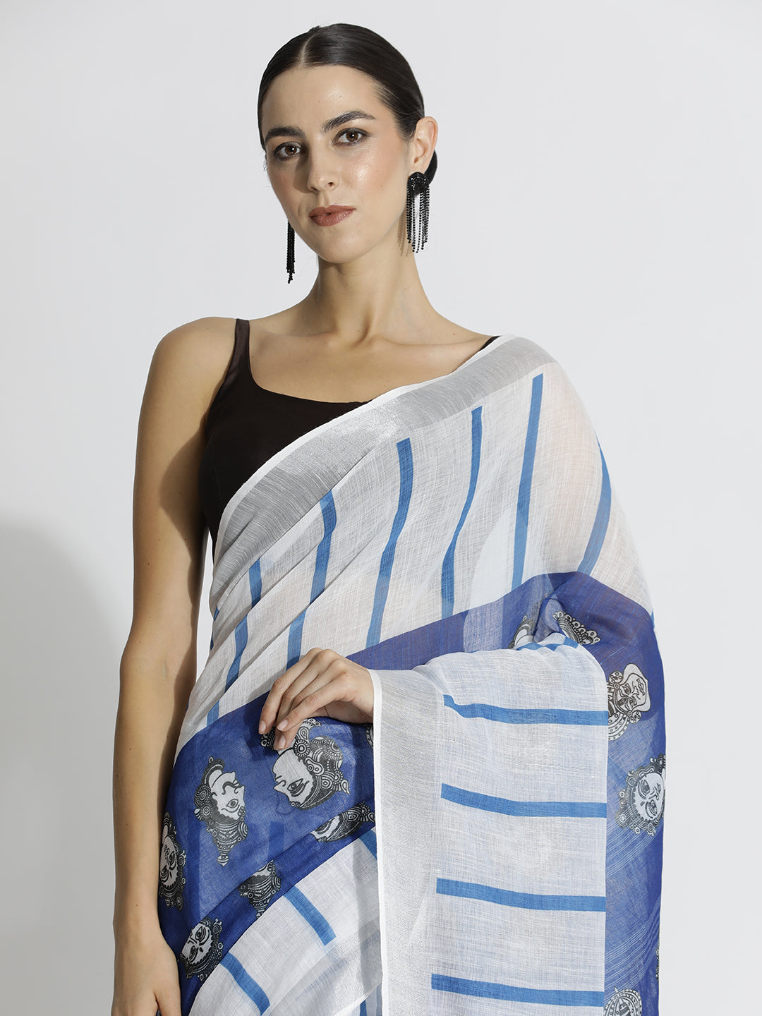 Traditional Printed Daily Wear Pure Linen Saree