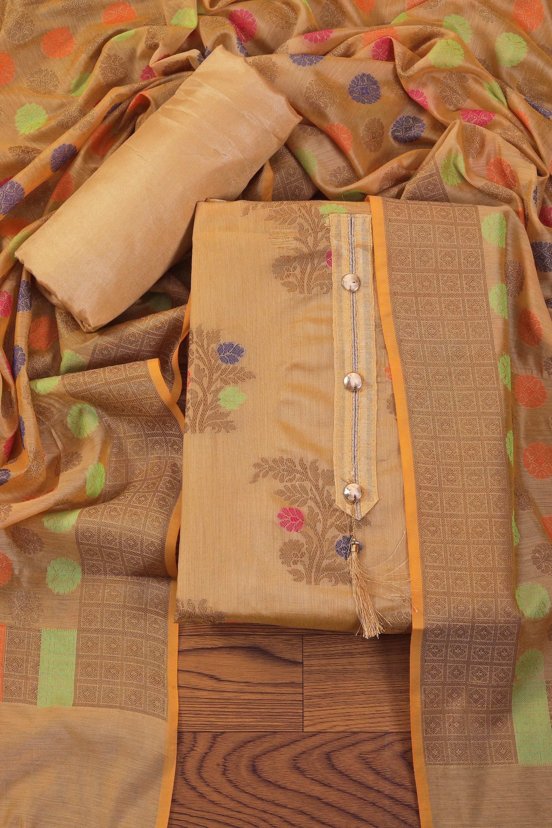 Unstitched Jacquard Woven Design Dress Material