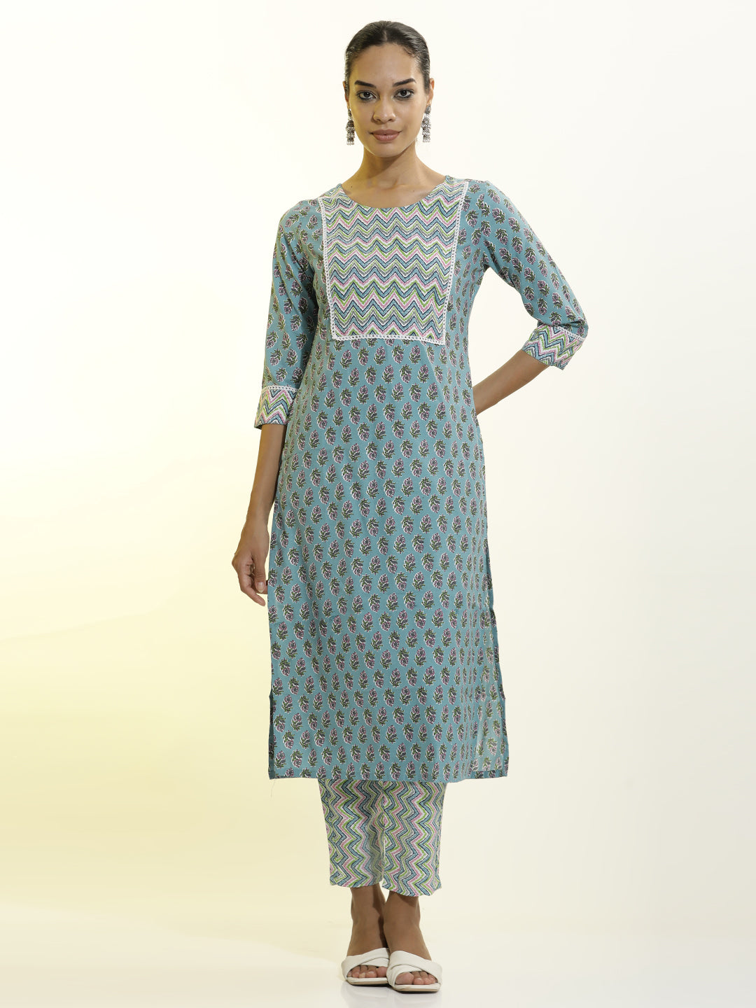 Rama Ethnic Motif Printed Cotton Straight Kurta Set