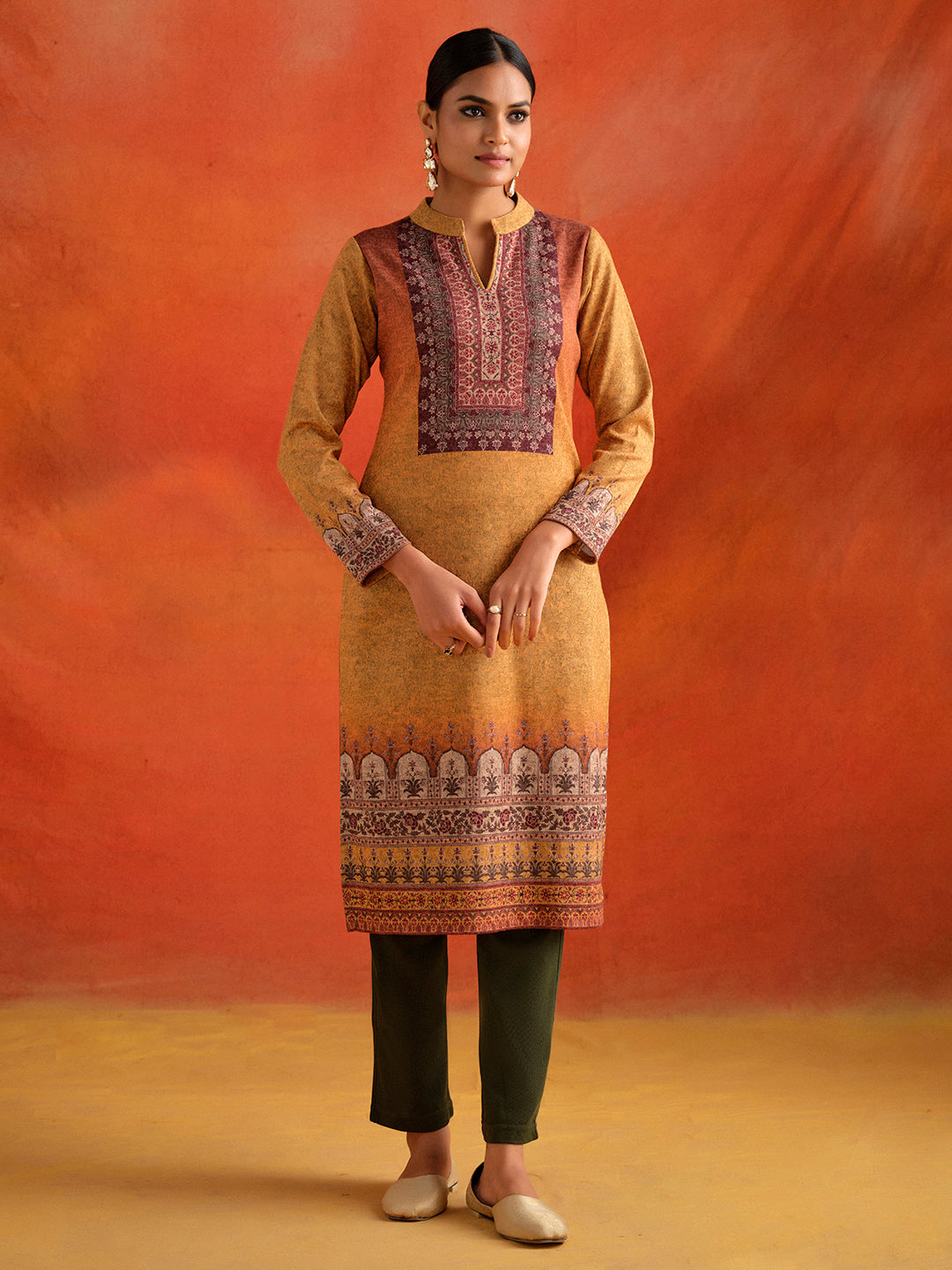 Straight Fit Solid Woolen Knitted Pants