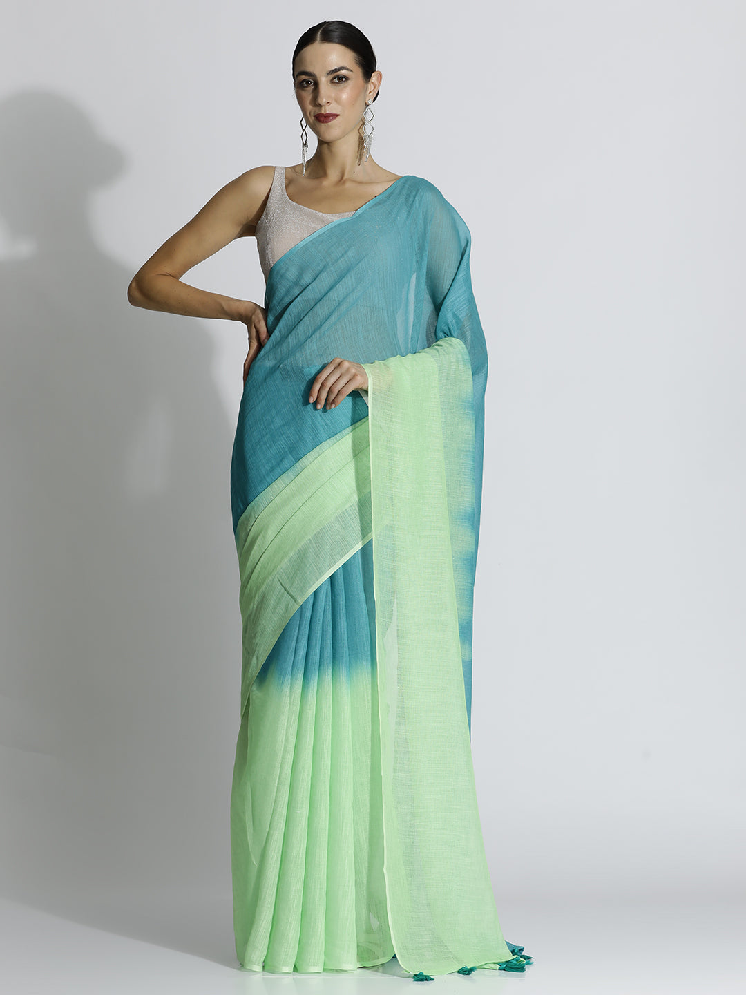 Ombre Daily Wear Pure Linen Saree