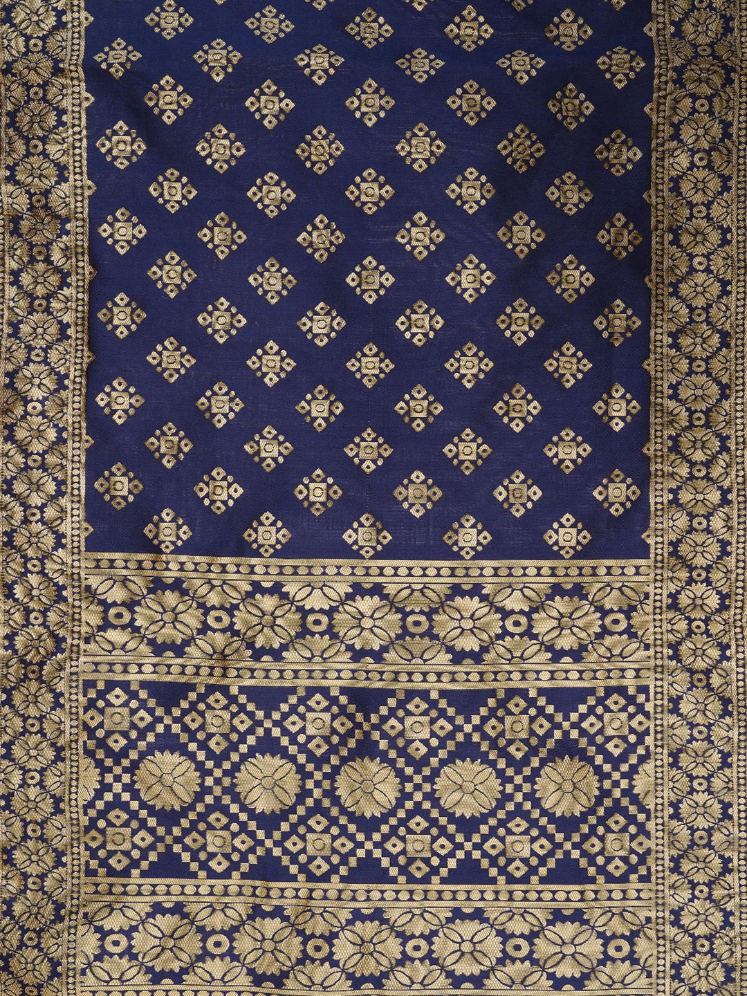 Peach Zari Woven Silk Blend Dress Material With Dupatta