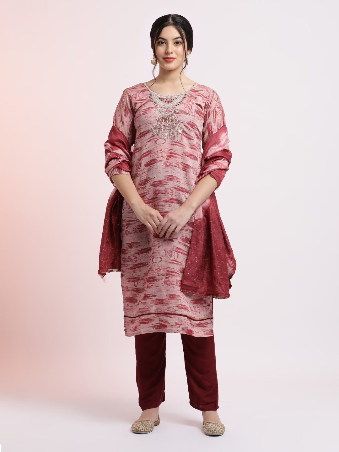Multicolor Printed Cotton Festive Kurta Set With Dupatta
