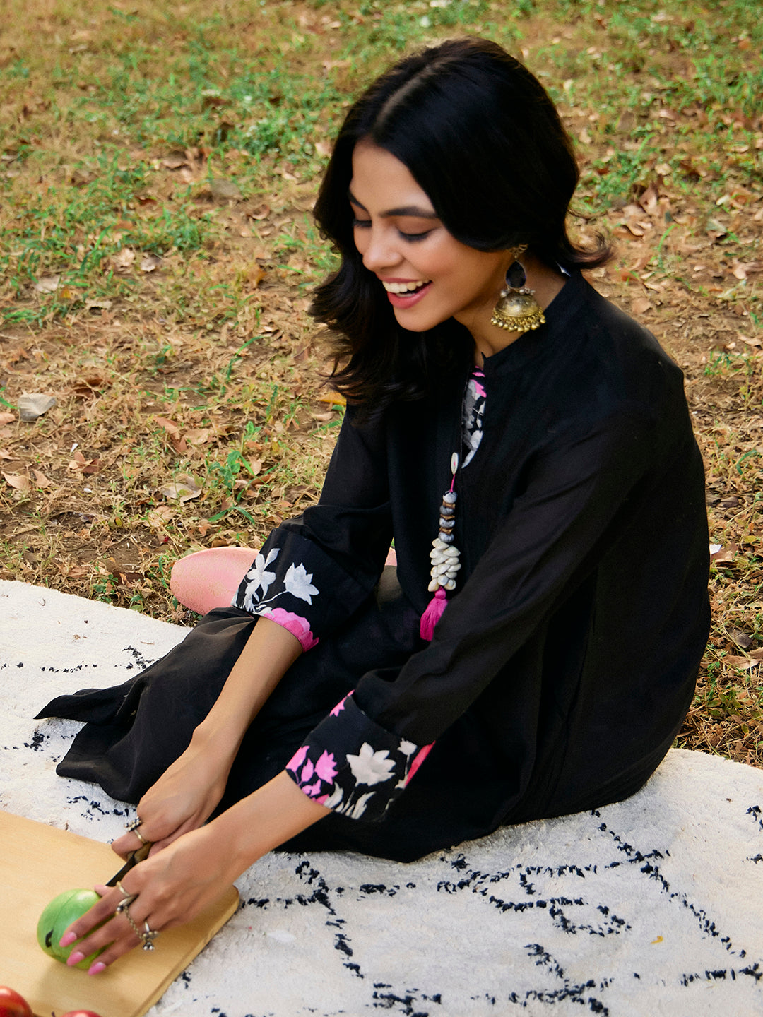 Embroidered A-Line Kurta & Trousers Sets