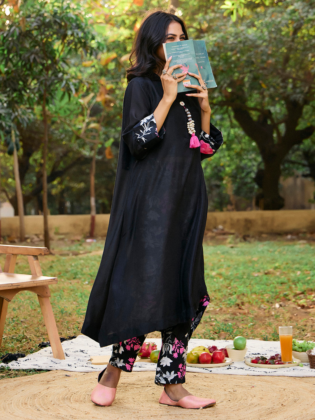 Embroidered A-Line Kurta & Trousers Sets