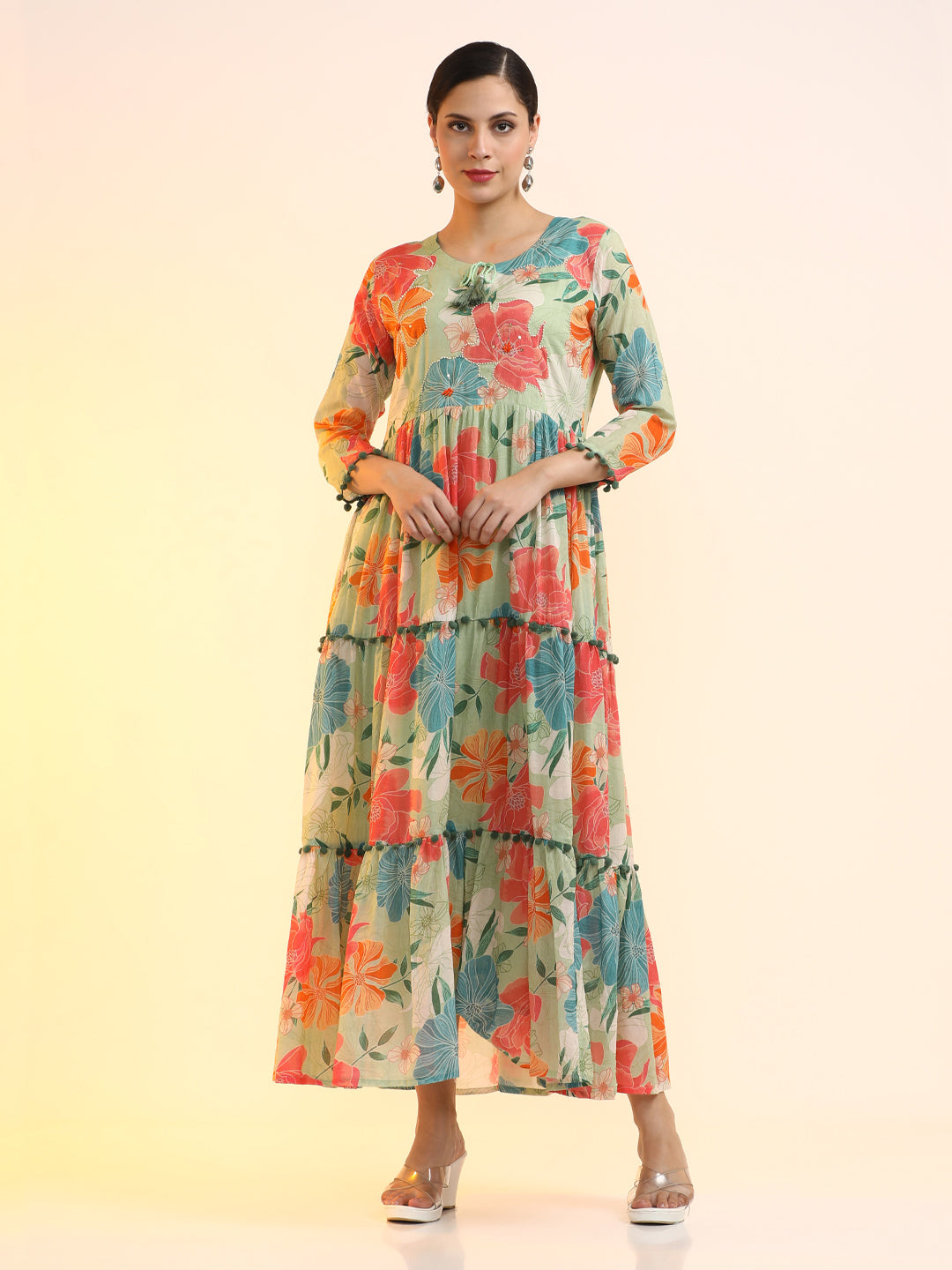 Embroidered Pure Cotton Floral Dress