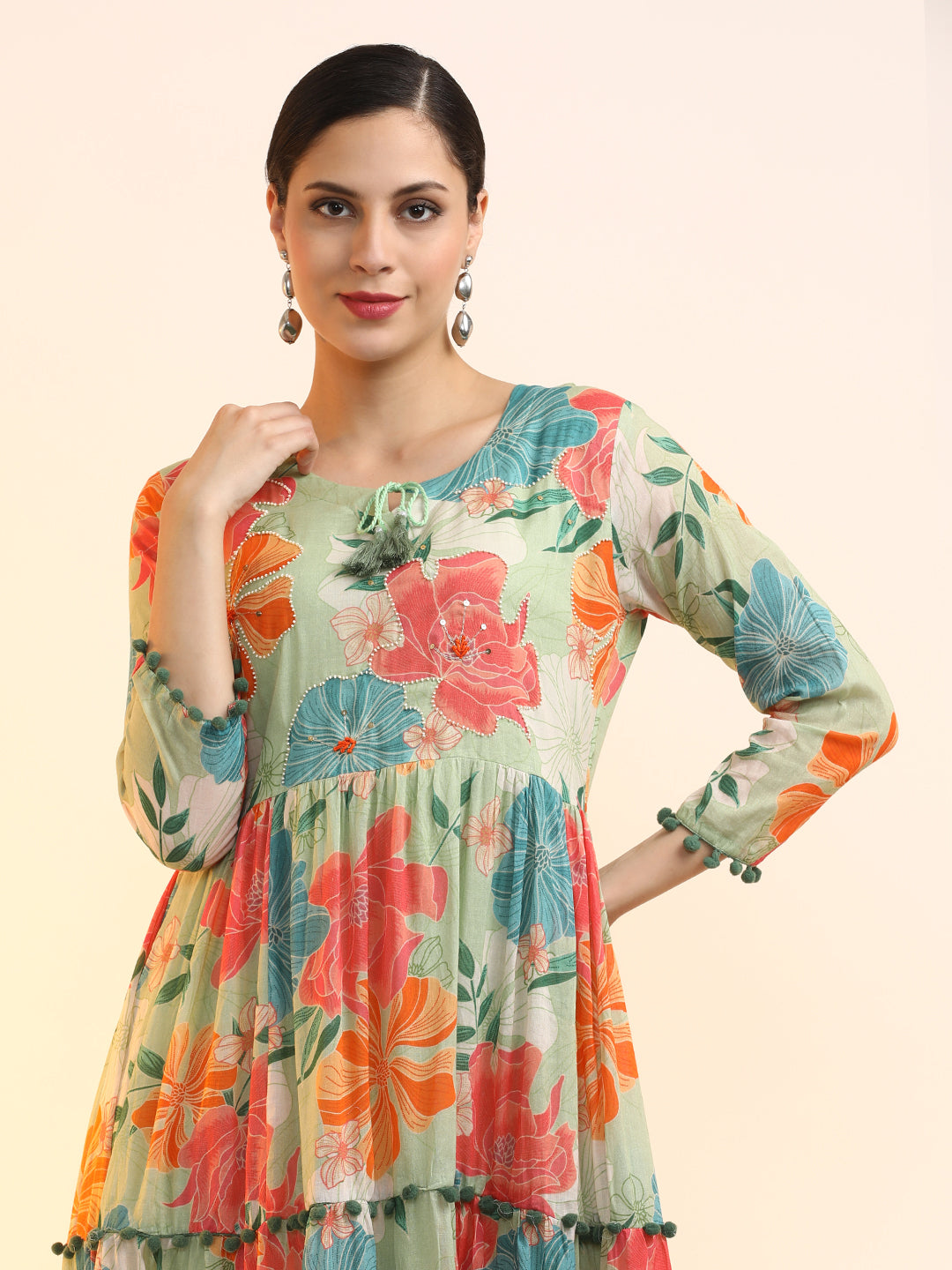 Embroidered Pure Cotton Floral Dress