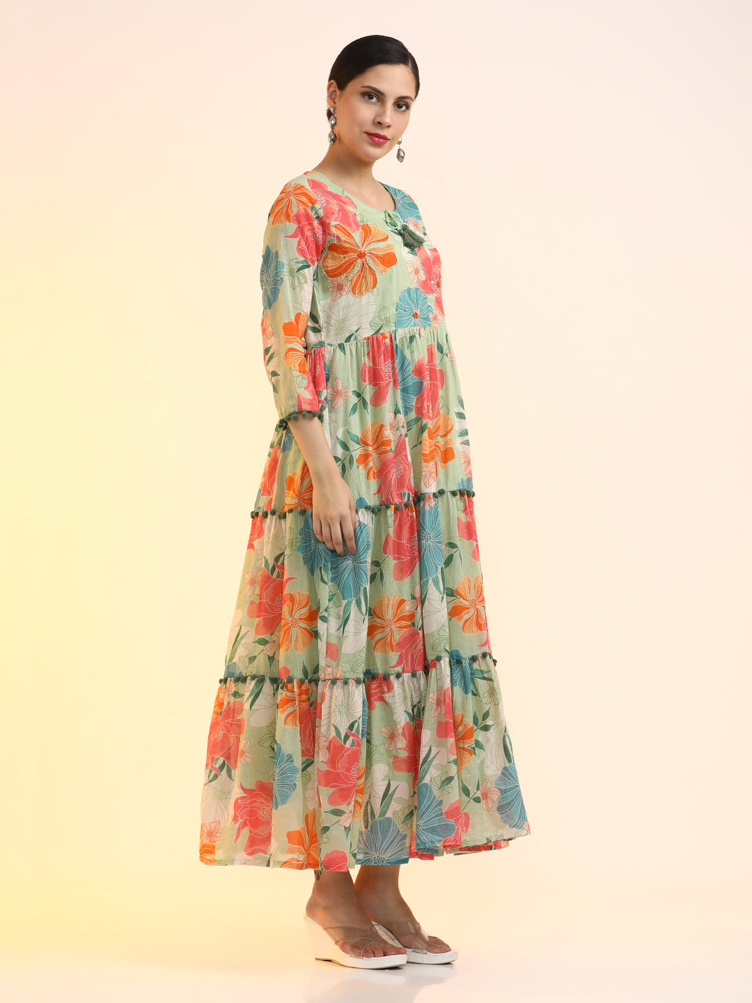 Embroidered Pure Cotton Floral Dress