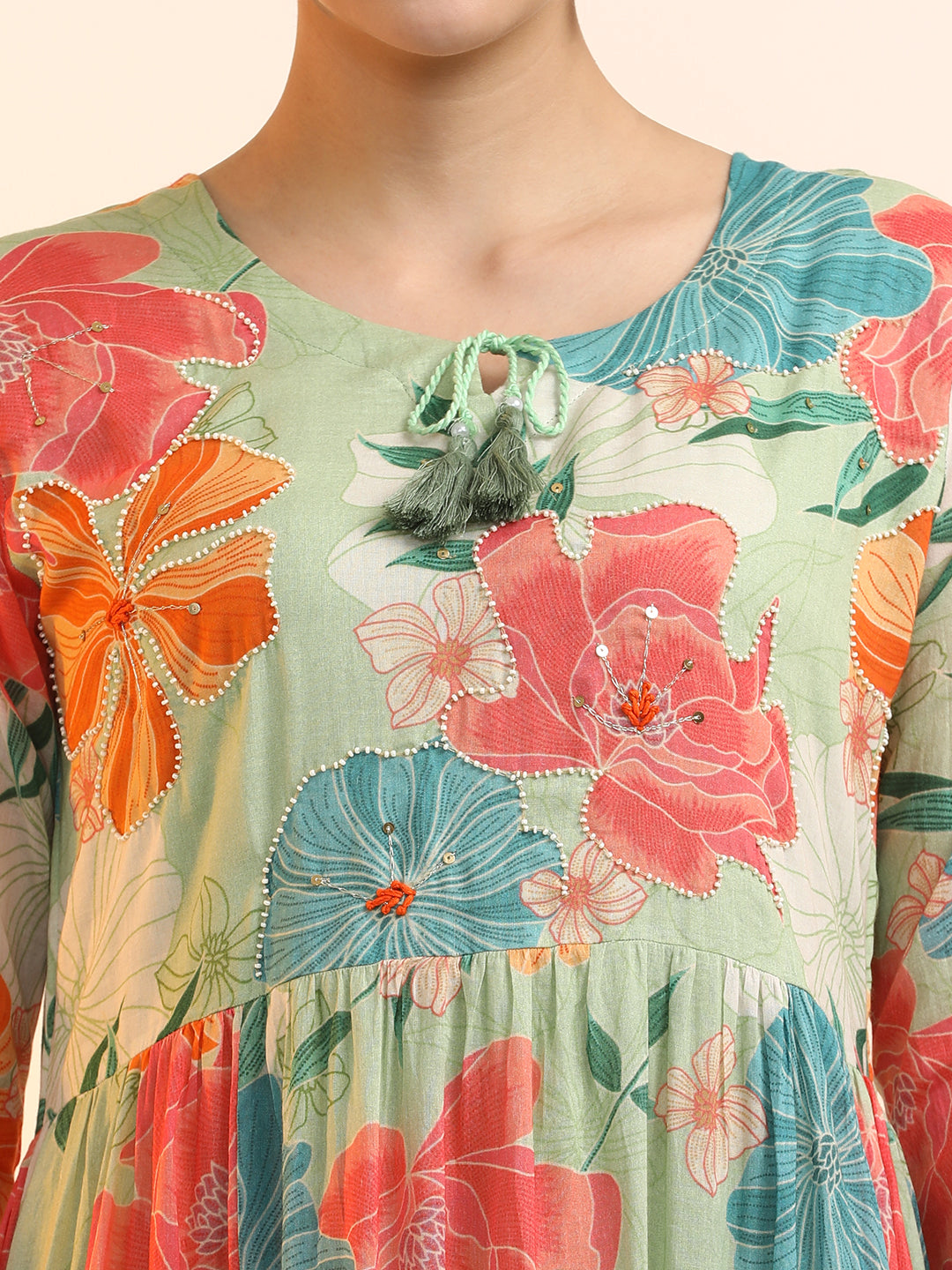 Embroidered Pure Cotton Floral Dress