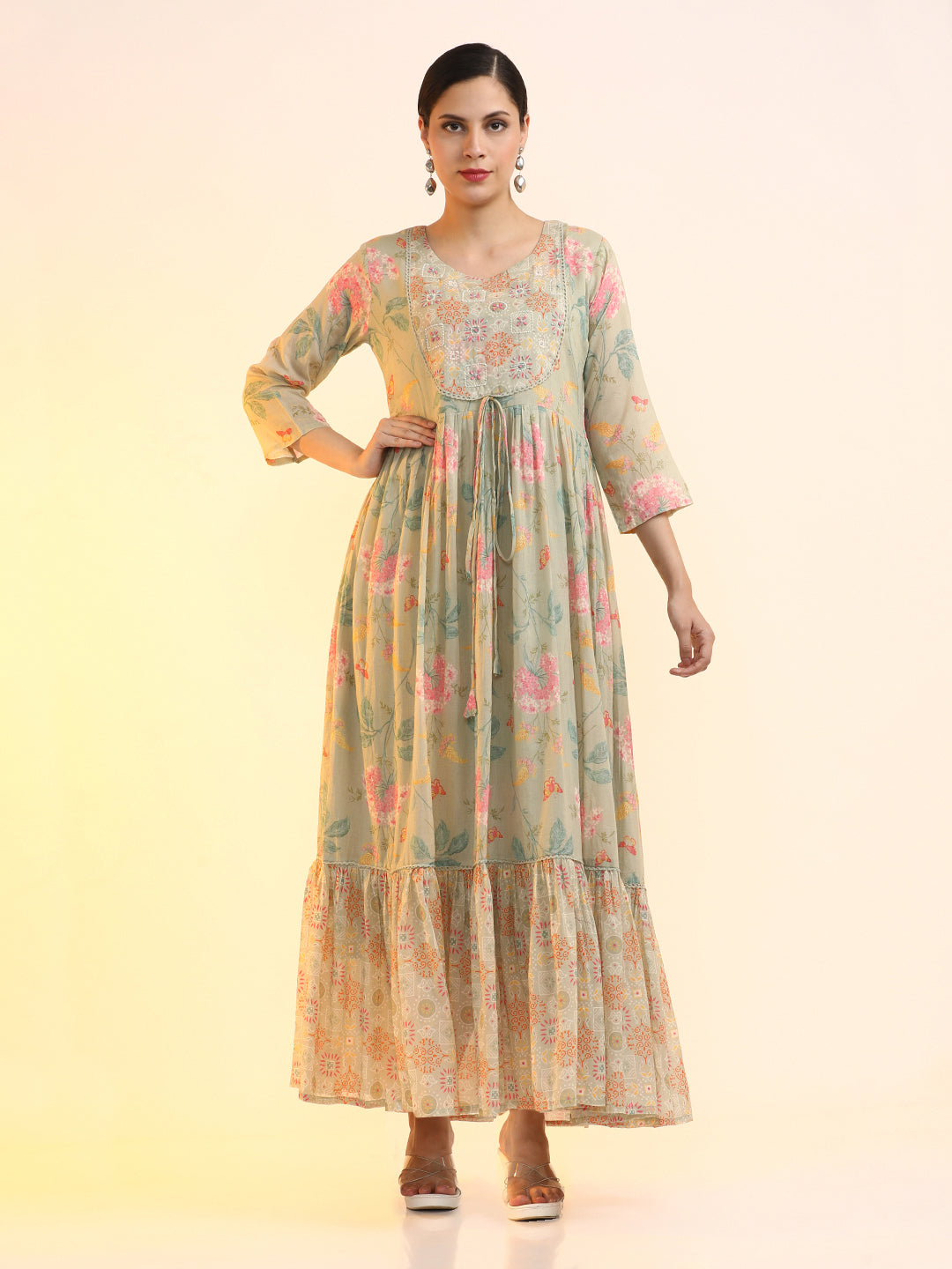 Embroidered Pure Cotton Floral Dress