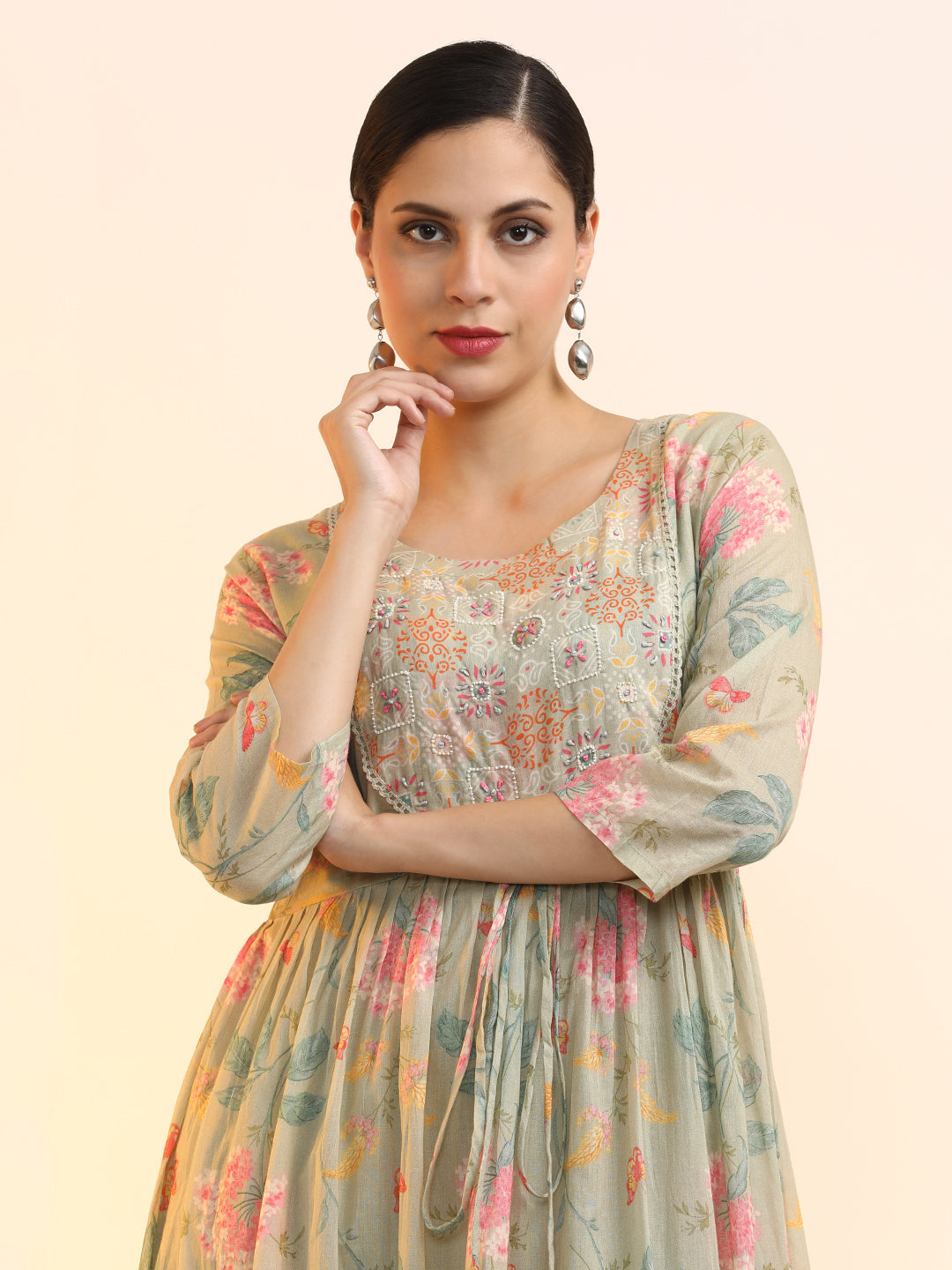 Embroidered Pure Cotton Floral Dress